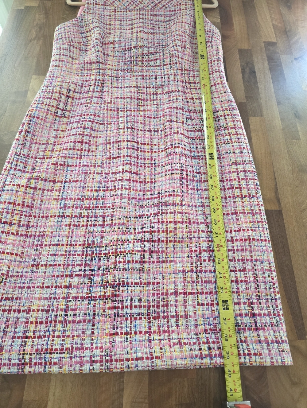 Talbots Pink Multi Ribbon Tweed Shift Dress Size 10 NWT - Picture 10 of 12